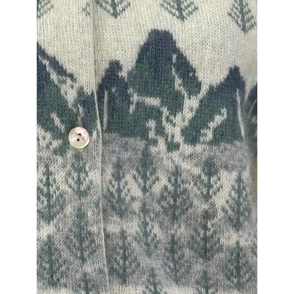 Colonial Concepts New Zealand sweater, blue/white, medium, grandpa cardigan - Picture 4 of 6